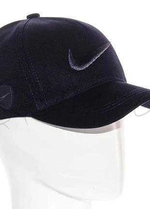 Кепка брендова вишивка з регулюванням бейсболка універсальна котонова nike bth20789 темно-синій