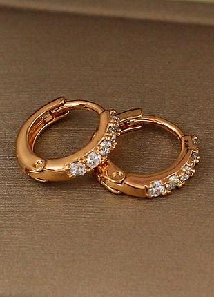 Серьги xuping jewelry детские дорожка из камешков 11 мм золотистые love-shopping
