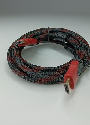 Кабель тканинне обплетіння 2 феритових фільтри rohs мультимедійний hdmi to hdmi 3 м, ultrahd 4k