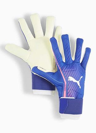 Перчатки вратарские puma ultra ultimate hybrid 041948-01, цвет синий, размер (эвропа) - 8 041948-01