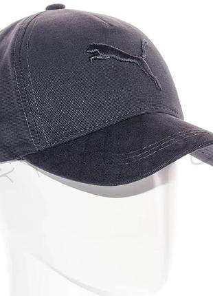 Кепка брендова вишивка з регулюванням бейсболка універсальна котонова puma bth20782 темно-сірий