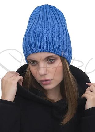 Шапка женская хлопковая без подкладки удлиненная malisa інді орхидея