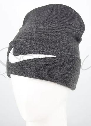 Шапка лопата с отворотом универсальная двойная тонкой вязки nike l19021 электрик