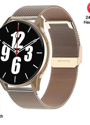 Женские сенсорные умные смарт часы smart watch ae82-2 золотистые. фитнес браслет трекер с тонометром