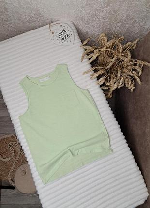 Легкая коттоновая салатная майка безрукавка на мальчика от zara 8 лет (128)