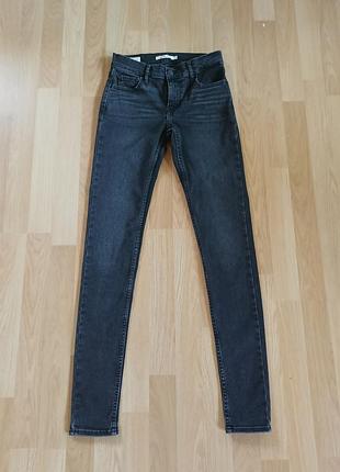 Джинси жіночі чорні levi's 710 super skinny