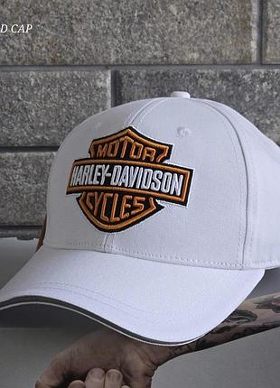Кепка harley davidson, кепка харлі девідсон, кепка чоловіча, кепка тракер, безбока harley davidson білій