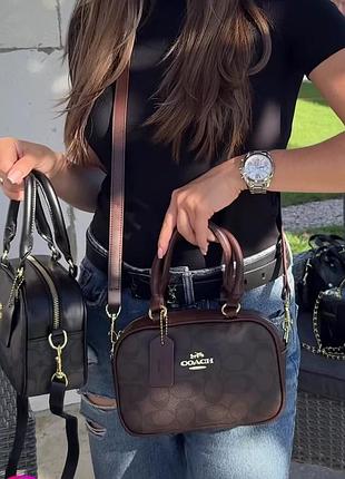Жіноча сумка coach, сумка коач, сумка на плече, сумка через плече, крос-боді, сумка-бочечка