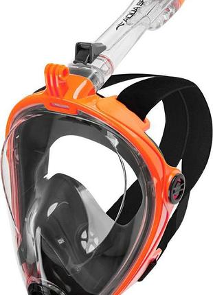 Маска повнолицьова для плавання аква оригінал aqua speed spectra 2.0 9915 чорний, помаранчевий уні s/m 247-75