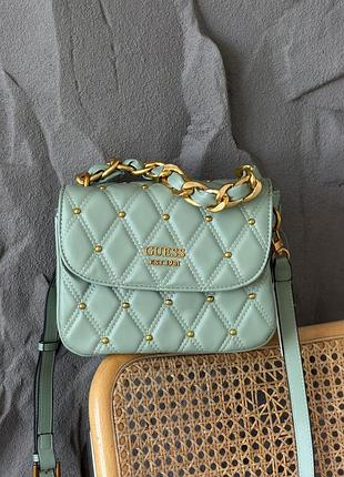 Брендова міська сумка зі шкіри для дівчини через плече guess жіноча класична шкіряна сумочка гесс