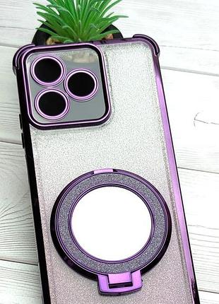 Чехол luxury case для realme note 50 (rmx3834) бампер силиконовый блестящий с кольцом подставкой