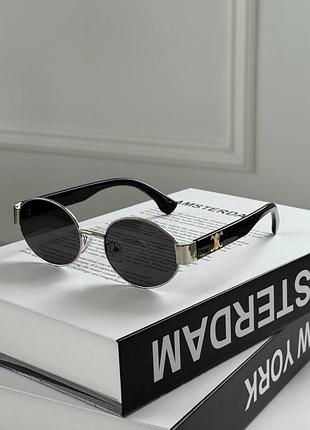 Женские круглые очки от солнца celine брендовые солнечные очки для девушки солнцезащитные очки селин для женщины серебристый