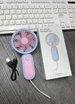 Аккумуляторный ручной вентилятор hq66-19 mini с usb-зарядкой