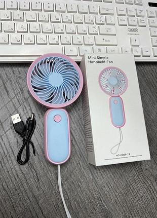 Аккумуляторный ручной вентилятор hq66-19 mini с usb-зарядкой