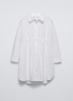Подростковое платье-рубашка для девочки zara 3333/038 140 см белый