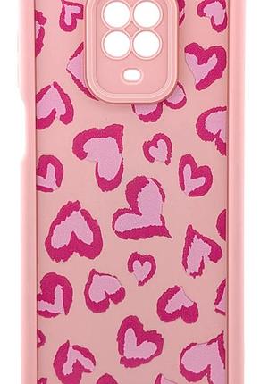 Чохол shock case print для телефона xiaomi redmi note 9s бампер силіконовий світло-рожевий з малюнком серця
