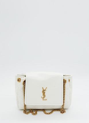 Saint laurent nolita bag in white leather with gold