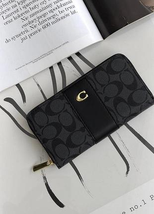 Женский портмоне на молнии coach кожаный кошелек для девушки большой кошелек клатч для женщины коуч