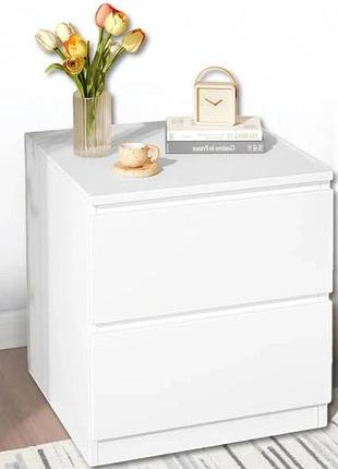 Тумба прикроватная с двумя выдвижными ящичками 30*32*41см stl-md 78 белая top shop ua_