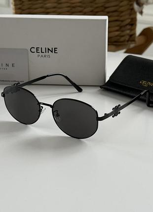 Брендові овальні сонячні очки для дівчини celine жіночі окуляри від сонця сонцезахисні окуляри селін для жінки чорний