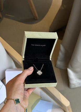 Брендова підвіска van cleef & arpels жіночий ланцюжок на шию з оніксом довга цепочка для дівчини ван кліф і арпельс