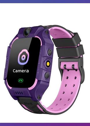 Детские умные gps часы z6 водонепроницаемые smart baby watch z6 фиолетовые