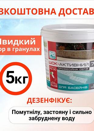 Быстрорастворимый шок хлор в гранулах barchemicals италия 5 кг дезинфектант на основе хлора