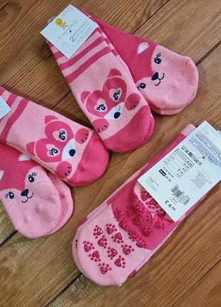 Комплект махровых носков для девочки из 2 пар, размер обуви 23-24, цвет розовый