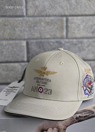 Кепка aeronautica militare, бейсболка аэронавтика, кепка аэронавтика, бейсболка мужская, брендовая кепка бежевий