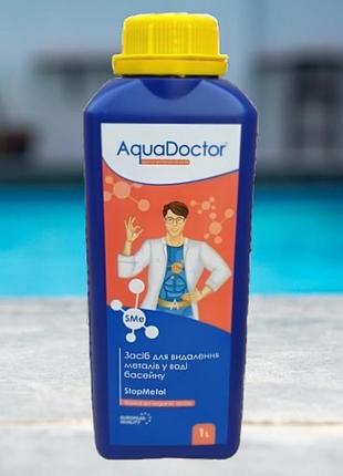 Средство для удаления металлов в воде бассейна aquadoctor sme stopmetal 1л против железа, меди, налета, для очистки и защиты вод
