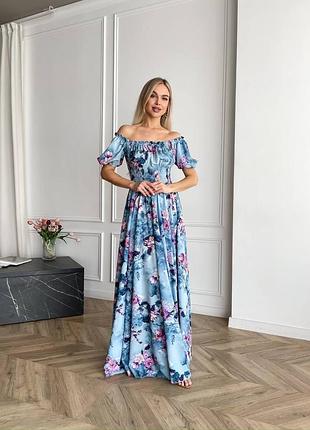 Жіноча сукня софт максі з коротким рукавом літня плаття в пол в36 7