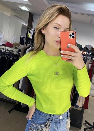 Кофта жіноча светр, джемпер трикотажний гольф в рубчик розмір s/m светр гольф