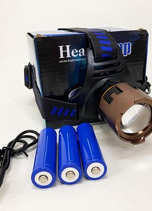 Фонарь налобный a50-tg, power bank 3x18650 rd-32