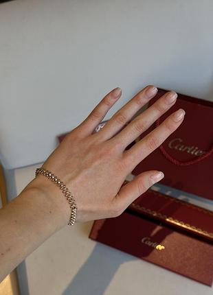Браслет на руку девушке картье серебристый женский браслет cartier