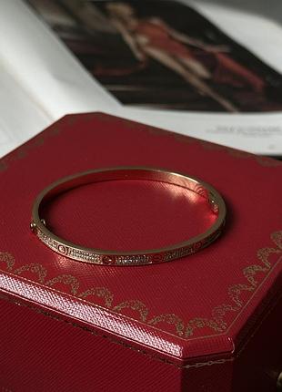 Жіночий браслет cartier браслет з камінчиками swarovski на руку дівчині картьє золотистий 19