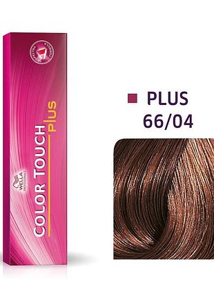 Краска для волос wella color touch plus колортач плюс 66/04 коньяк