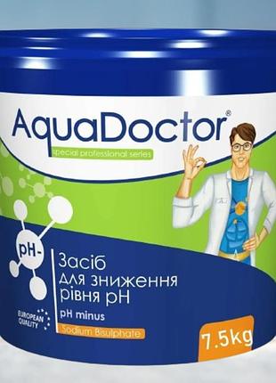 Засіб для пониження ph мінус 7.5кг granulat зниження ph води в басейні аквадоктор, хімія для басейну