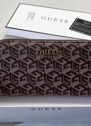 Жіночий шкіряний гаманець guess брендовий кошельок для дівчини гесс повсякденне портмоне для жінки