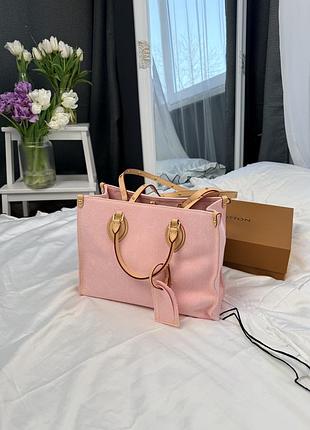 Louis vuitton onthego pm in pink monogram denim