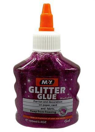 Клей декоративный "металлик glitter" dscn4619(pink) 100 мл | maxisvit
