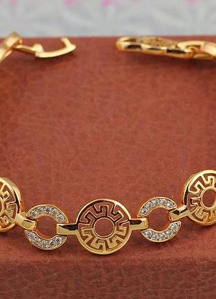 Браслет xuping jewelry красуня гречанка 17.5 см 13 мм золотистий