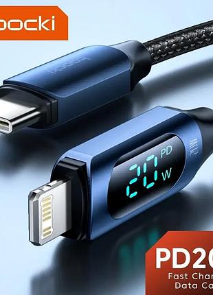 Кабель 1м toocki type-c to lightning 20w pd быстрая зарядка смартфонов планшетов apple iphone airpods