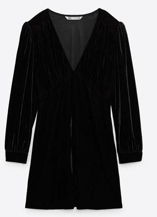 Велюрова сукня міні чорна