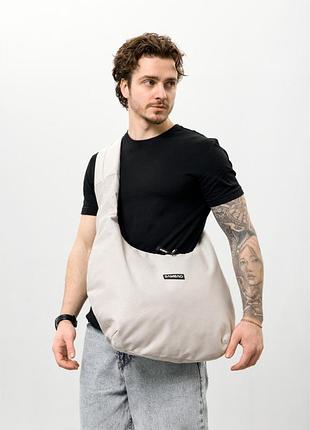 Чоловіча сумка sambag hobo weave сірий шовк