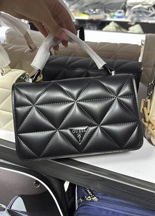 Жіноча сумка guess, сумка гесс, сумка на плече, крос-боді, сумка через плече, cross body чорний