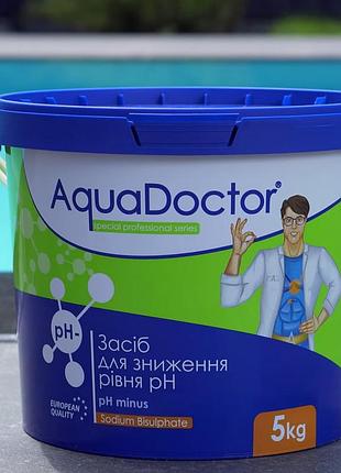 Засіб для зниження ph мінус 5 кг granulat зниження ph води в басейні аквадоктор, хімія для басейну