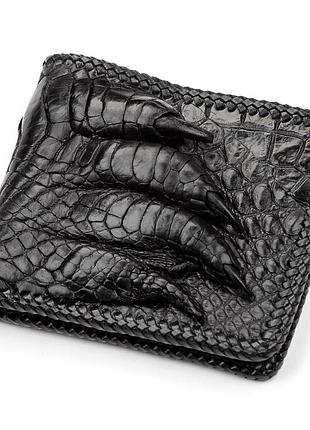 Портмоне crocodile leather 18004 из натуральной кожи крокодила черное