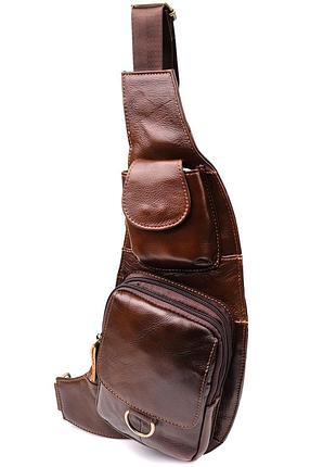 Мужская сумка через плечо из натуральной кожи vintage 22959 коричневый