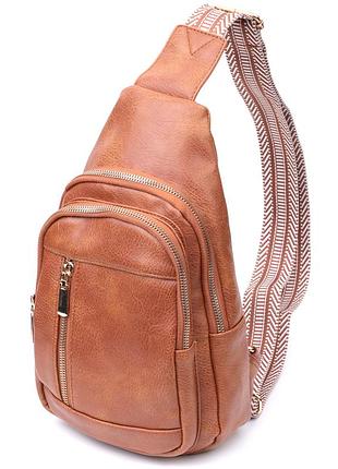 Интересная слинг сумка для женщин из экокожи vintage 22749 рыжий