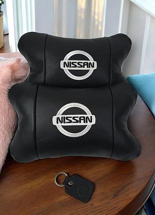 Автоподушка для шиї на підголівники nissan, декоративні подушки з логотипом, авто подушка під шию wz-76